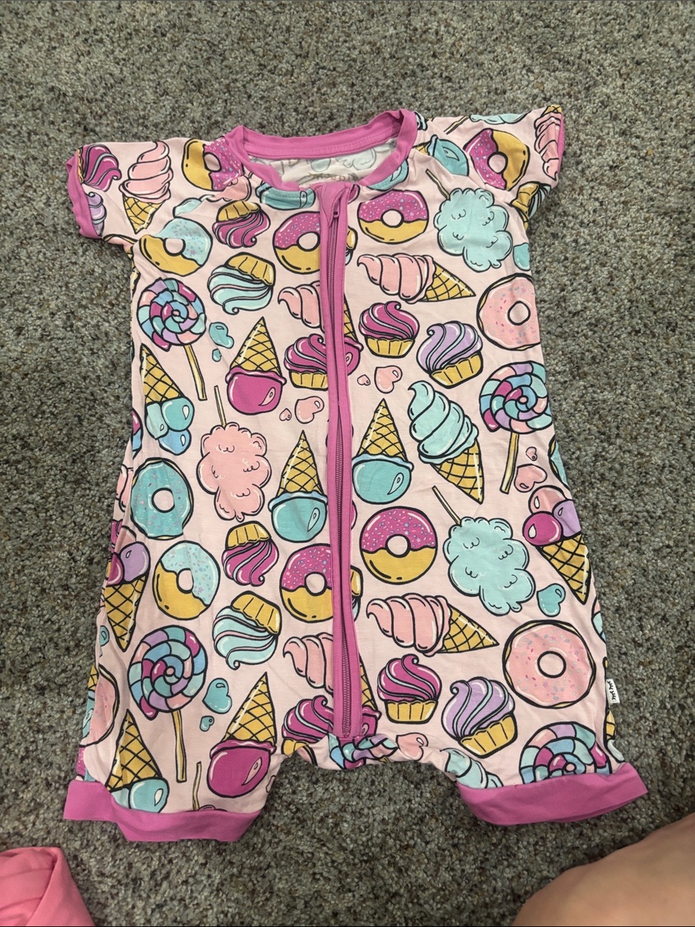 Little Sleepies Pink Sweet Treats Zipper One-Piece